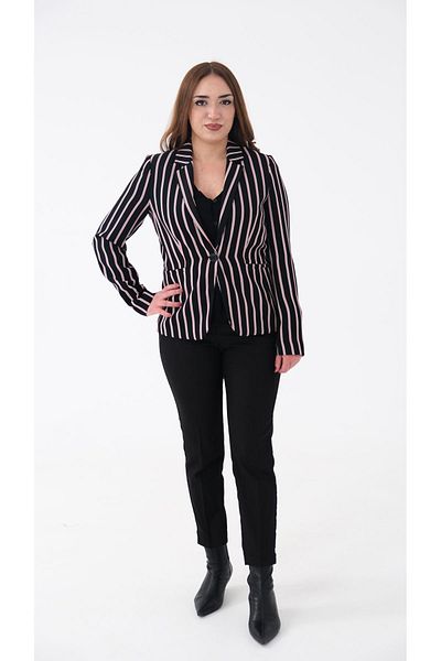 Blues Outlet BLAZER DAMA JACHETA CU UN BUTON CU DUNGI-NEGRA