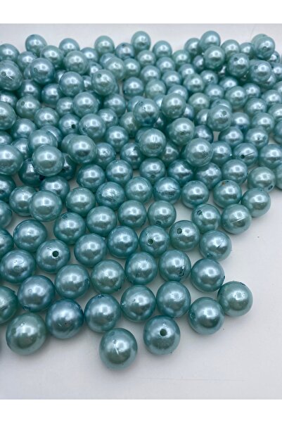 Hedef Bijuteri حبات اللؤلؤ البلاستيكية ذات اللون الأزرق الفاتح مقاس 16 مم، وح...