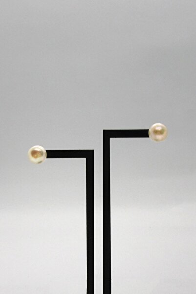 Anpiel Gerçek İnci Beyaz Top Küpe (10mm)