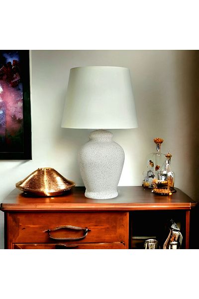 Qdec Vintage Ceramic Lampshade Rustic Granite - Ecru