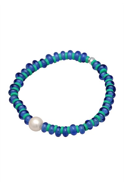 ELLI Armband Glasperlen Heishi Disc Muschelkernperle 925 Silber