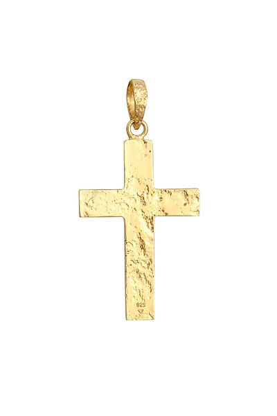 KUZZOI Anhänger Herren Kreuz Matt gehämmert 925 Silber