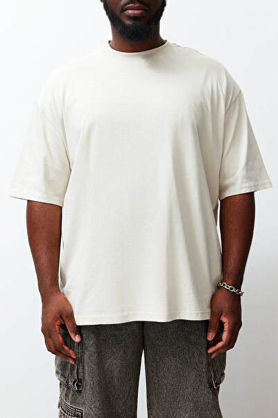 Trendyol Collection Άνετο βαμβακερό μπλουζάκι με φλοράλ εμπριμέ Plus Size - TMNSS23TS00136