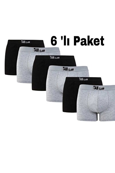Tan class 6 'li siyah Premium boxer , Baksır , Likralı , Esnek kumaş ORİS İçg...