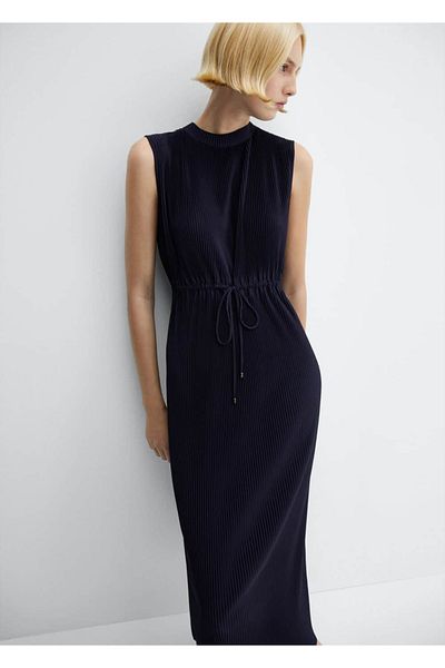 MANGO Woman Rochie plisata cu lungime midi