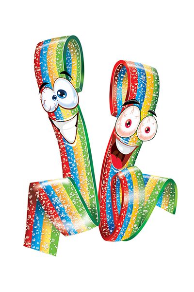 TAYAŞ 15 Gr X 72 Pieces Licorice Rainbow Drop Sour Belts - Cardboard Box