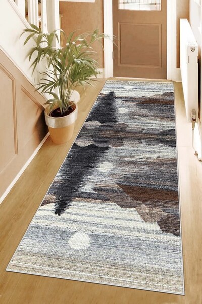 on the clouds Doğa Çam Desenli Dijital Baskılı Kaymaz Taban Leke Tutmaz Moder...