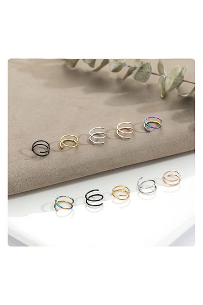 Öte Beri Hayallerin Ötesi Unisex Auger - Double Look Single Hole Speed Piercing, 1 Pair Cartilage Earrings