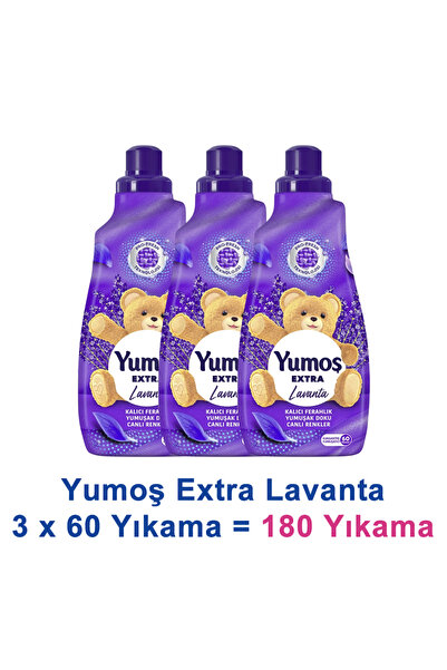 Yumoş Extra Konsantre Çamaşır Yumuşatıcısı Lavanta 1440 ML 60 Yıkama x 3 Adet