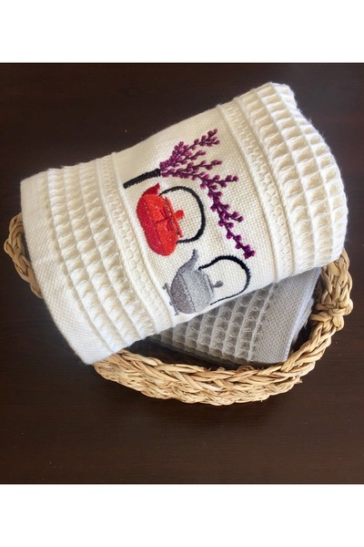 BULTEKS إبريق شاي من القطن بنسبة 100% مقاس 45x65 باللون الرمادي، منشفة مطبخ م...