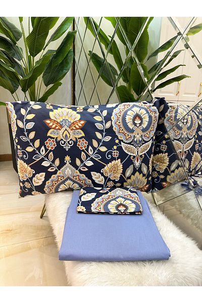 micoton MICOTON 100% COTTON SINGLE PERSON RUBBER-FREE SHEET AND PILLOW CASE SET