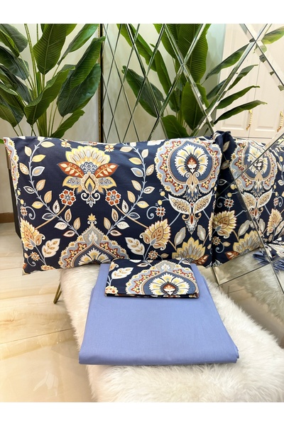 micoton MICOTON 100% COTTON SINGLE PERSON RUBBER-FREE SHEET AND PILLOW CASE SET