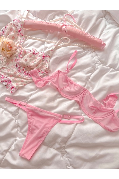 edde Basic Pink Balenli Bra Set