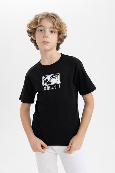 DeFacto Boy's Crew Neck Printed Short Sleeve T-Shirt C0953a824sm