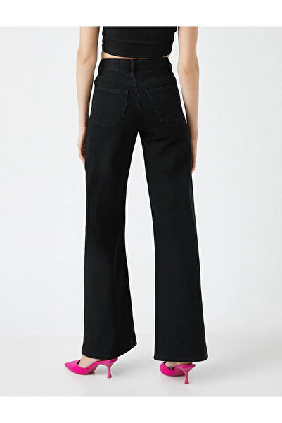 CurcunaShop Marten Women's High Waist Lycra Wide Leg Jeans, Special Design Palazzo Model