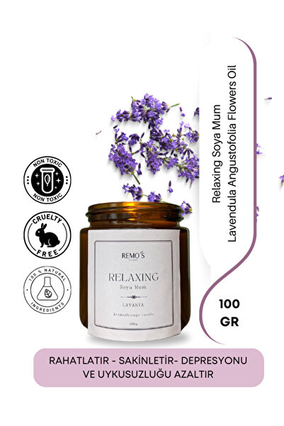 RemosNatural Relaxing Aromaterapi Soya Mum Lavanta 100 ml