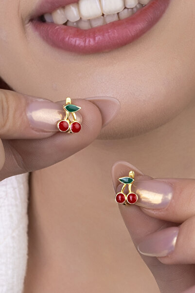 goldberia Kiraz Çocuk Küpesi 925 Ayar Gümüş