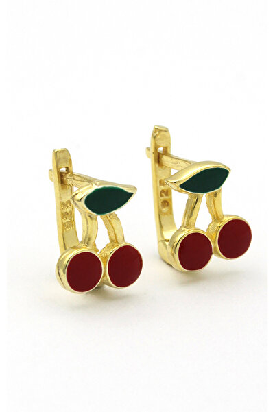 goldberia Kiraz Çocuk Küpesi 925 Ayar Gümüş