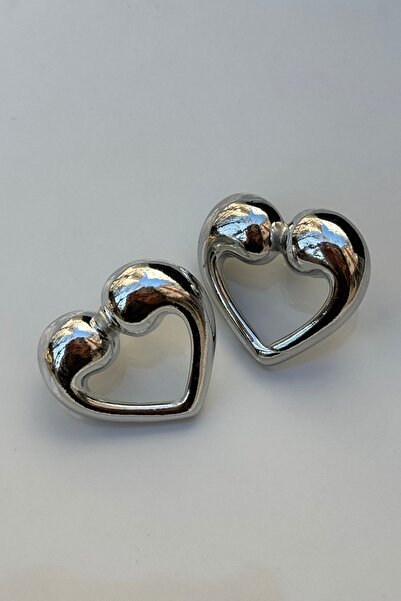 Lavian Accessories Double Heart Gümüş Küpe