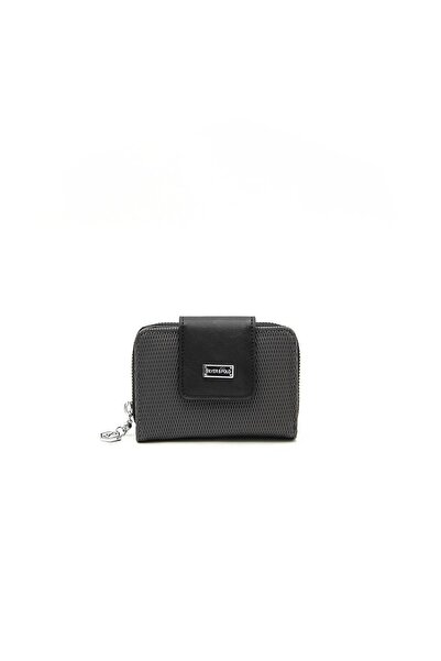 Silver Polo Silver & Polo Anthracite - Black Sp935 Women's Wallet & Card Holder