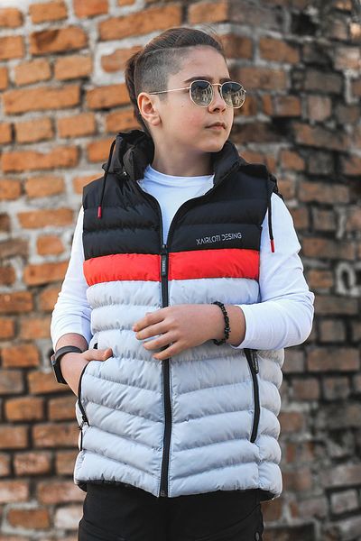 Pina Kids Boy's Three Colors Puffer Vest with Hood YLK.2001
