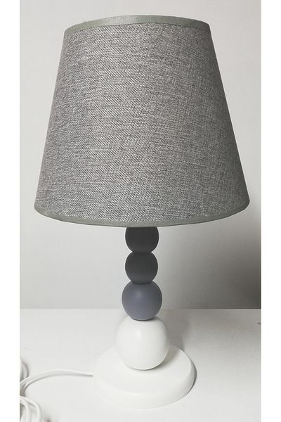 TEKAY AYDINLATMA Gray white black wooden bedroom lampshade