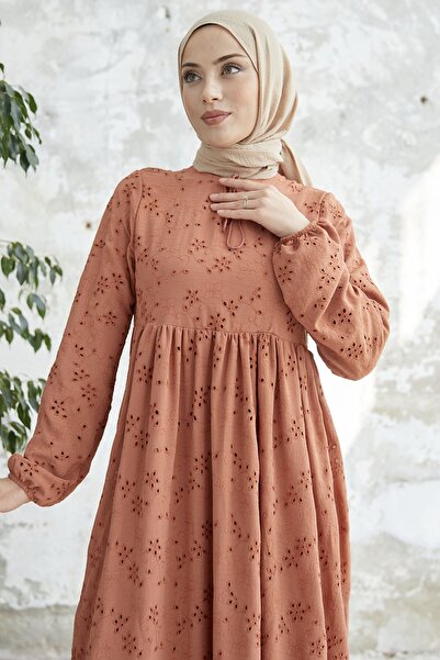 InStyle Tasseled Embroidery Dress - Tile