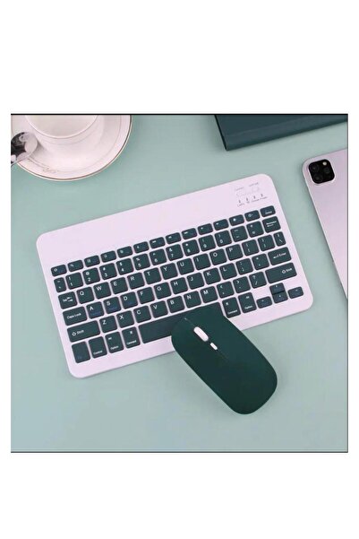 Alfa MEC Apple Ipad 9. 8. 7. Nesil 10.2" 2021 Uyumlu Kablosuz Bluetooth Klavye+mouse Set