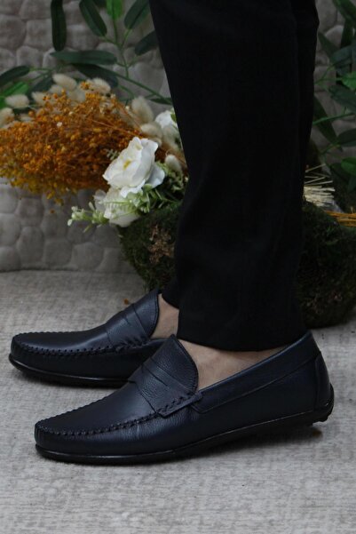 Mehmet Mete 31020 Мъжки балерини от естествена кожа, тъмносини