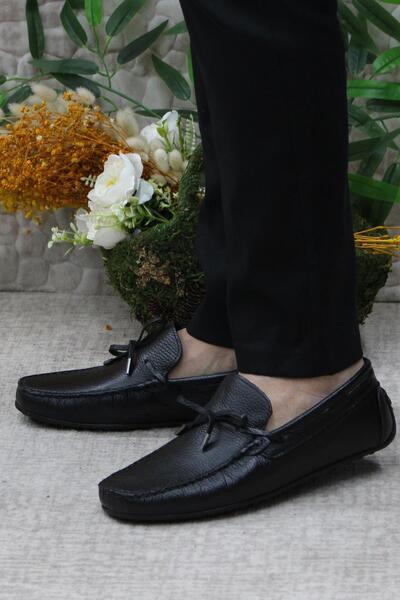 Mehmet Mete 31110 Мъжки балерини от естествена кожа, черни, мокасини