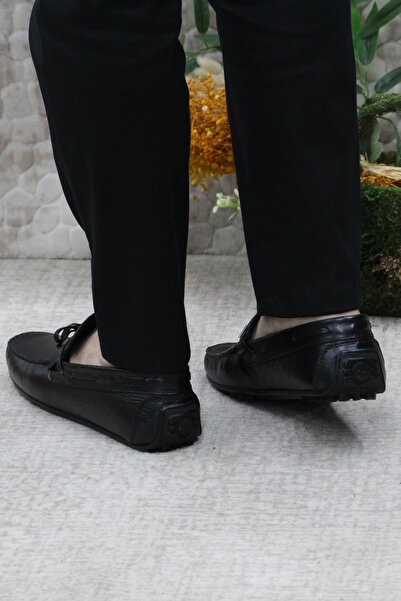 Mehmet Mete 31110 Мъжки балерини от естествена кожа, черни, мокасини