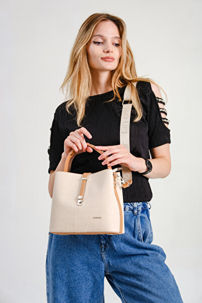 Just Polo حقيبة كتف كريمية للموسم الجديد للسيدات