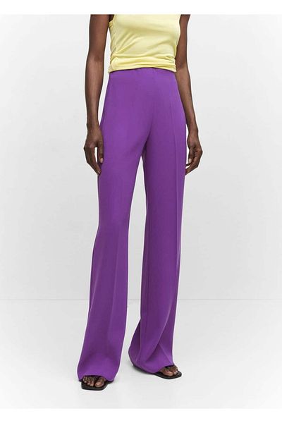 MANGO Woman Wide Leg Fabric - Comfortable Cut Trousers