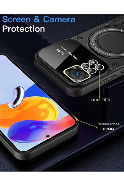 m.tk moveteck Xiaomi Redmi Note 12 Pro 4g Compatible Case with Rotatable Ring Stand Camera Protection Gold Detail