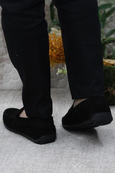 Mehmet Mete 31020 Чорні замшеві чоловічі лофери з натуральної шкіри