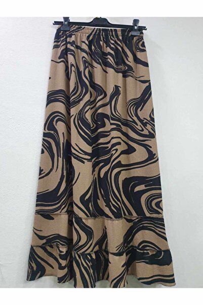 sercan konfeksiyon KADIN ETEK  UCU FIRFIRLI GOFRE KUMAŞ ETEK