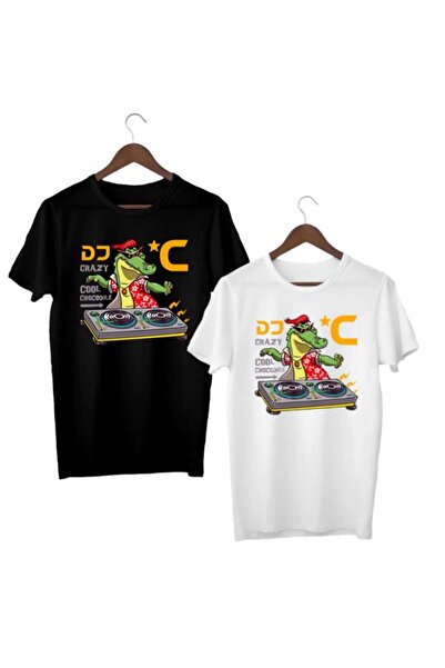 PERISENSE للجنسين النساء الرجال DJ مجنون مطبوعة كبيرة الحجم عاشق زوجين مزيج ا...