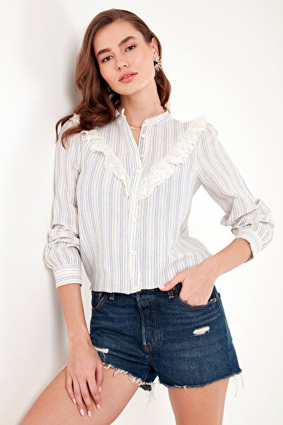 Lela Бавовняна сорочка з мереживними деталями, прямий крій СОРОЧКА 611GO00150