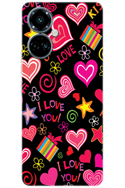 Camon Tecno 19 PRO (CI8n) Uyumlu Kılıf Desen Baskılı Silikon Kıss Love STK:26...