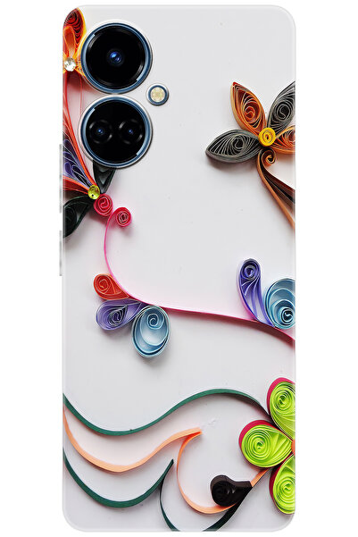 Camon Tecno 19 (CI6n) Uyumlu Kılıf Desen Baskılı Silikon Çiçek Desen STK:220 ...