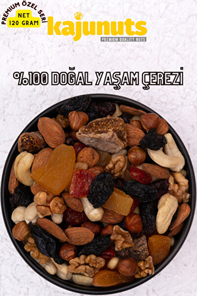 KAJUNUTS Premium Gurme Serisi Yaşam Çerezi Çiğ Karışık Kuruyemiş %100 Taze Le...