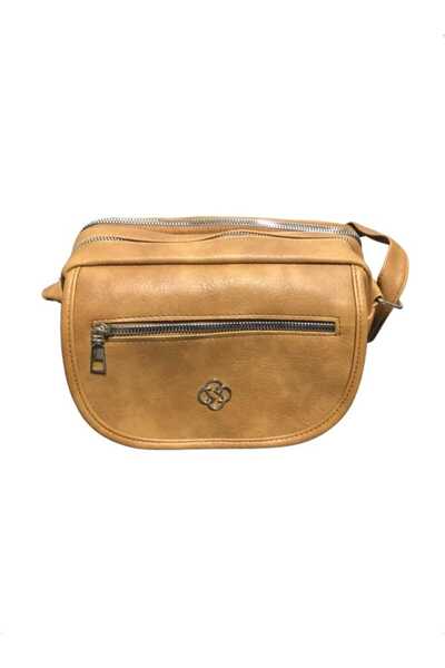 ZEKTON Γυναικεία τσάντα ώμου από συνθετικό δέρμα Tan