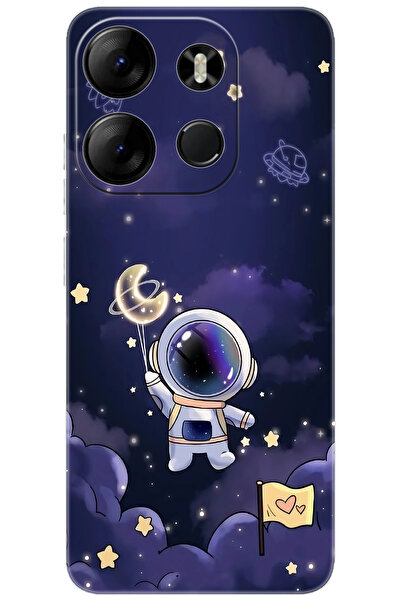 TECNO Spark GO 2023 (BF7n) Uyumlu Kılıf Desen Baskılı Silikon Astronot STK:73...