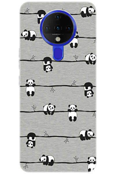 TECNO Spark 6 (KE7) Uyumlu Kılıf Desen Baskılı Silikon Pandalar STK:751 CP-Qq...