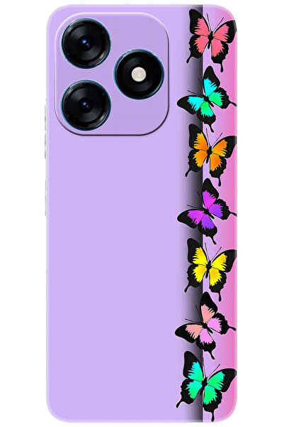 TECNO Spark 10 (KI5q) Uyumlu Kılıf Desen Baskılı Silikon Kelebek STK:671 CP-ESavGtZ