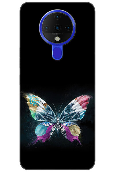 TECNO Spark 6 (KE7) Uyumlu Kılıf Desen Baskılı Silikon Kelebek Resim STK:548 ...