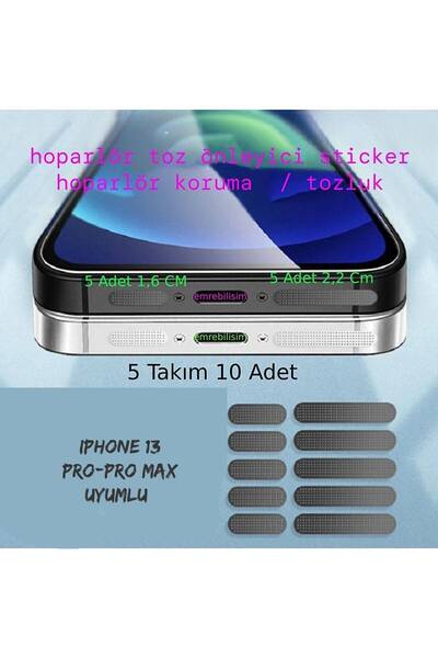 emrebilisim Iphone 13 Pro/pro max Tüm Serileri Için Siyah Toz Ve Kir Önleyici Hoparlör Toz Önleyici