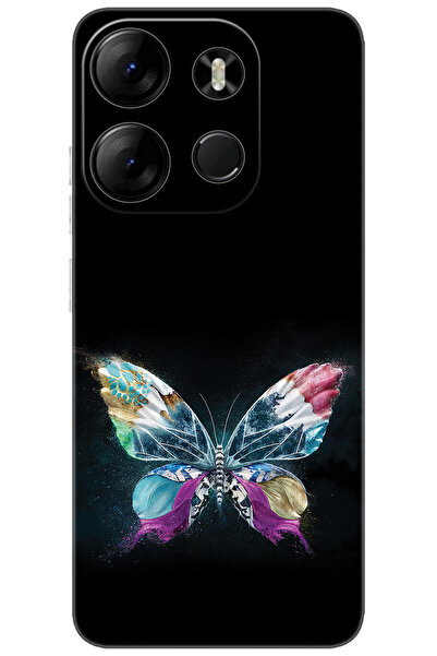 TECNO Spark GO 2023 (BF7n) Uyumlu Kılıf Desen Baskılı Silikon Kelebek Resim S...