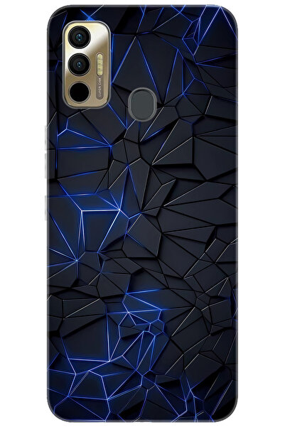 TECNO Spark 7T (KF6p) Uyumlu Kılıf Desen Baskılı Silikon Prizmatik Tasarım ST...