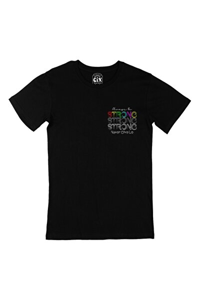 Cix Strong Powerful Black T-Shirt with Ol Pocket Logo Design